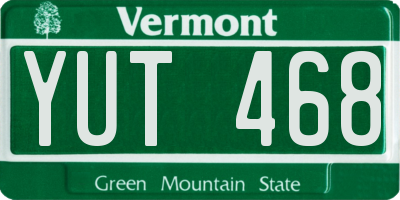 VT license plate YUT468