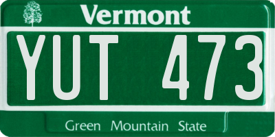 VT license plate YUT473