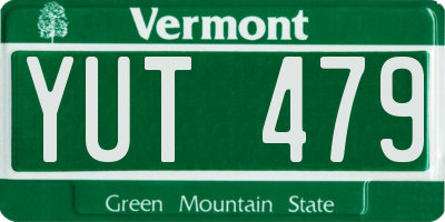 VT license plate YUT479