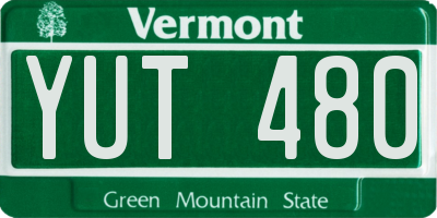 VT license plate YUT480