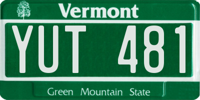 VT license plate YUT481