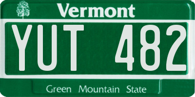 VT license plate YUT482