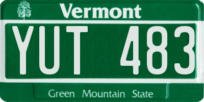 VT license plate YUT483