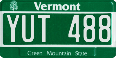 VT license plate YUT488