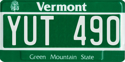VT license plate YUT490
