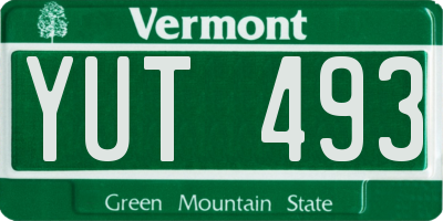 VT license plate YUT493