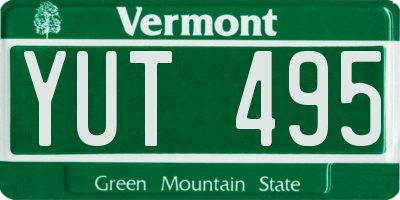VT license plate YUT495