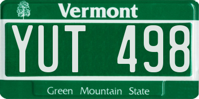 VT license plate YUT498