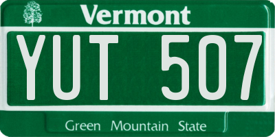 VT license plate YUT507