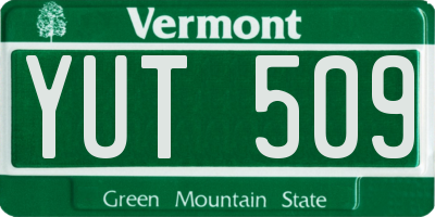 VT license plate YUT509