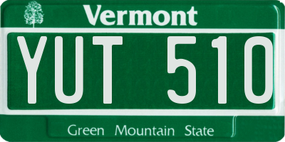 VT license plate YUT510