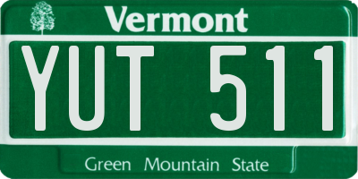 VT license plate YUT511