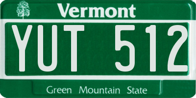 VT license plate YUT512