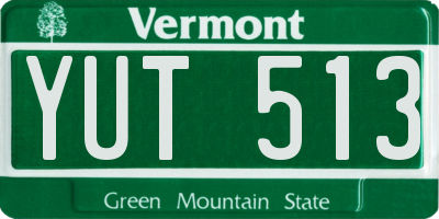 VT license plate YUT513
