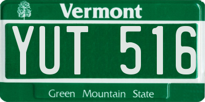 VT license plate YUT516