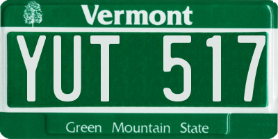 VT license plate YUT517