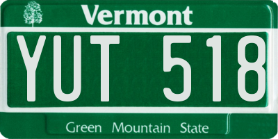 VT license plate YUT518