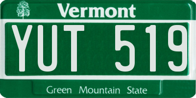 VT license plate YUT519
