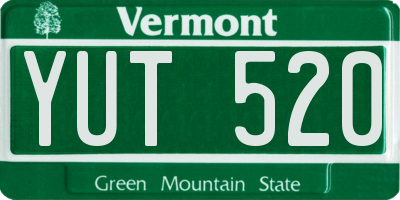 VT license plate YUT520