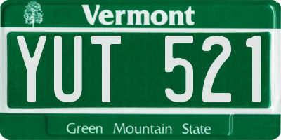 VT license plate YUT521