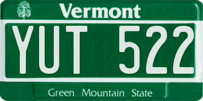 VT license plate YUT522