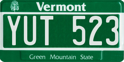 VT license plate YUT523