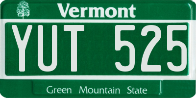 VT license plate YUT525