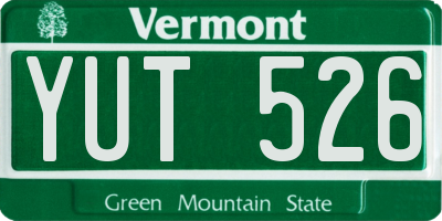VT license plate YUT526