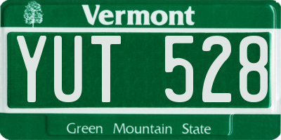 VT license plate YUT528