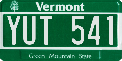 VT license plate YUT541