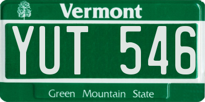 VT license plate YUT546