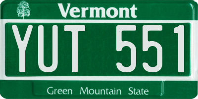 VT license plate YUT551