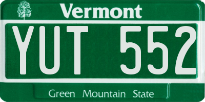 VT license plate YUT552