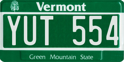 VT license plate YUT554