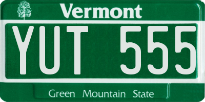 VT license plate YUT555