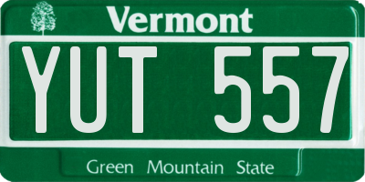 VT license plate YUT557