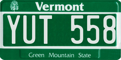 VT license plate YUT558