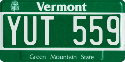 VT license plate YUT559