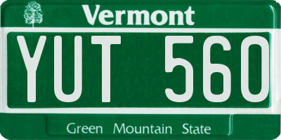 VT license plate YUT560