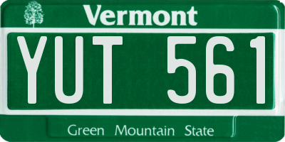 VT license plate YUT561