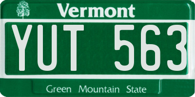VT license plate YUT563