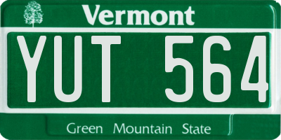 VT license plate YUT564