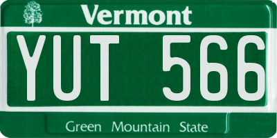 VT license plate YUT566