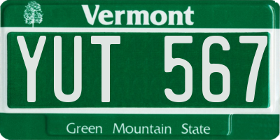 VT license plate YUT567