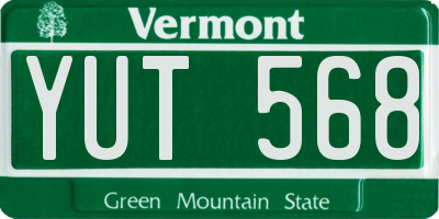 VT license plate YUT568