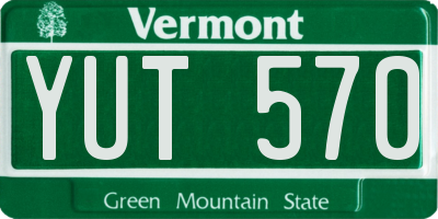 VT license plate YUT570