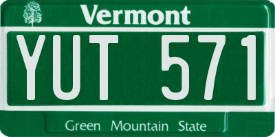 VT license plate YUT571