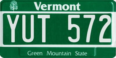 VT license plate YUT572