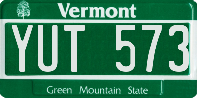 VT license plate YUT573