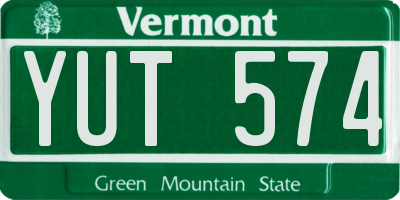 VT license plate YUT574
